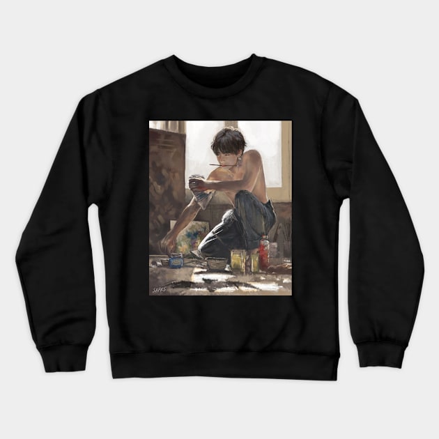 Taehyung - The boy with a pearl earring Crewneck Sweatshirt by sxprs